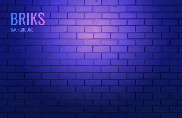 Wall with brickwork, illuminated by the light of a lantern. Vector background. — Stock Vector