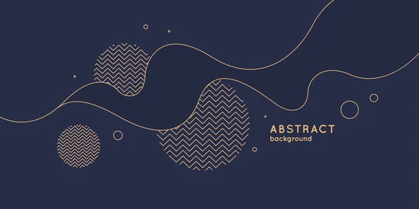 Poster with dynamic waves. Vector illustration in minimal flat style. — Stock Vector