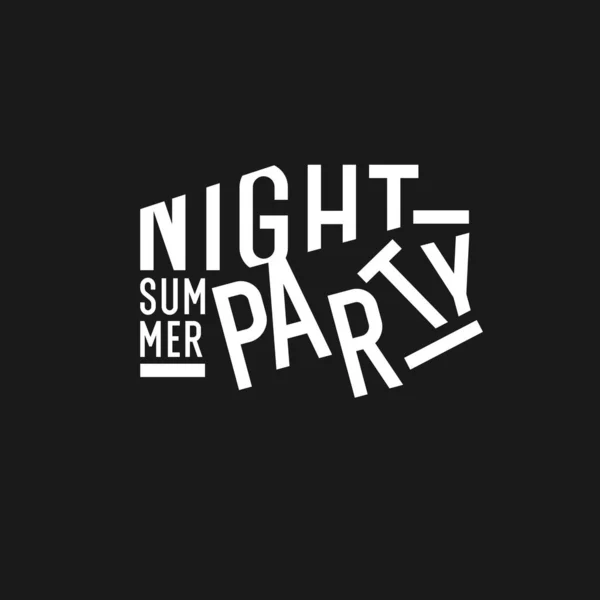 Stilvolle Aufschrift Night Summer Party für Design und Druck auf Kleidung. Moderne Typografie mit grafischen Elementen. — Stockvektor