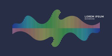 Soyut arkaplan. Dinamik dalgalı parlak bir poster. Vektör illüstrasyonu.