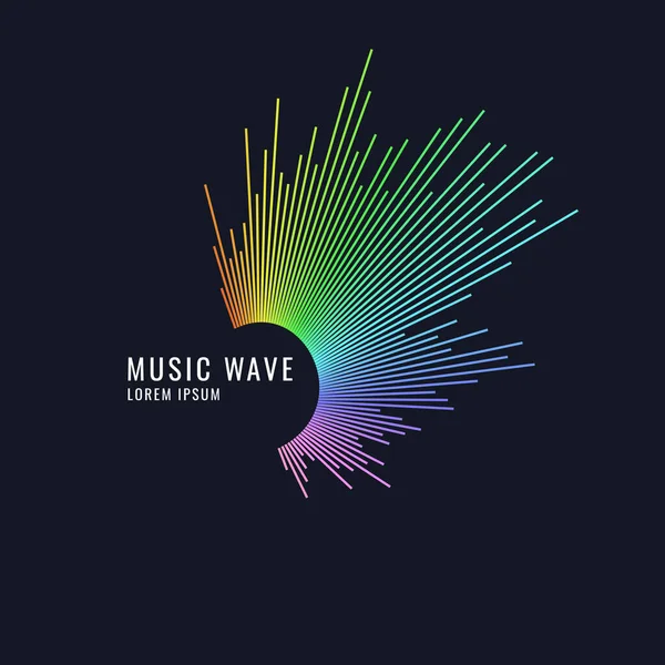 Sound wave. Vector illustration on dark background — Stock Vector