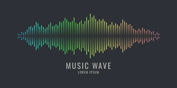 Vector illustration of music wave in the form of the equalizer — Stock Vector