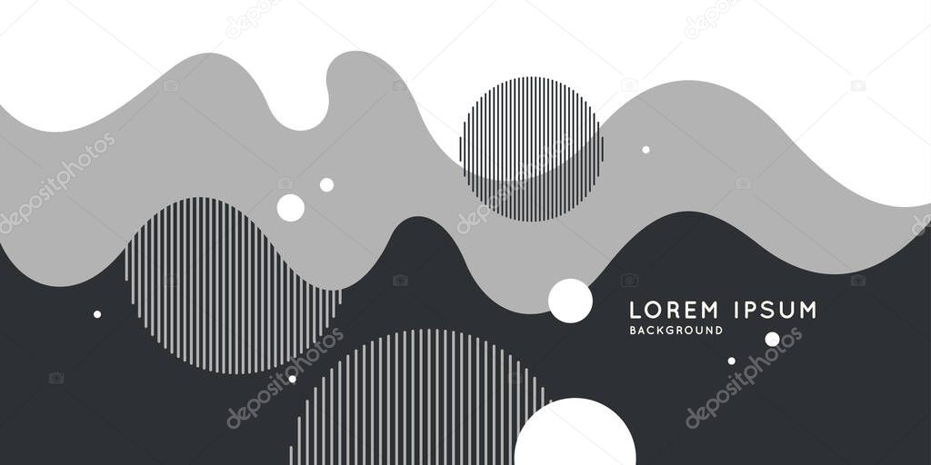 Poster with dynamic waves. Modern vector illustration.