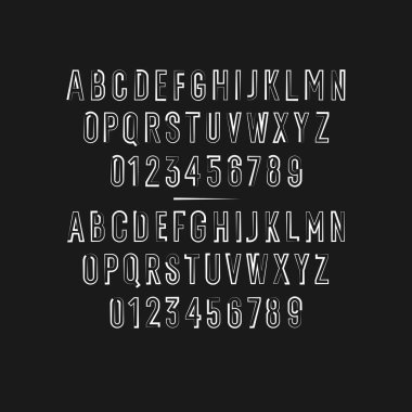 Modern alfabe yazı tipi. Latin alfabesinin büyük harfleri.