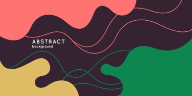 Dinamik dalgalı poster. Minimum stilde vektör illüstrasyonu. Soyut arkaplan.