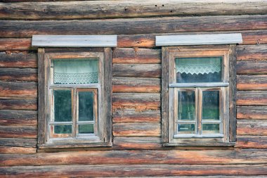 güzel vintage geleneksel Rus günlük house ile ahşap Rüzgar