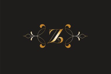 Z harfi Altın Logo Vektörü