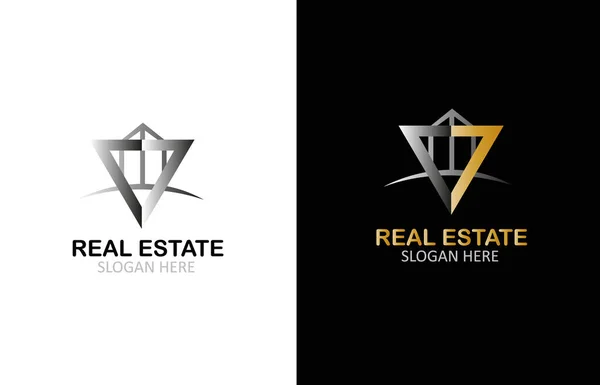 Design Logotipo Imobiliário — Vetor de Stock