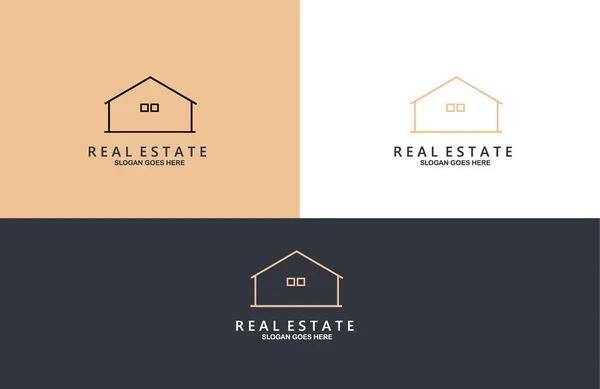 Illustratie Van Een Modern Real Estate Logo Design Vector Set — Stockvector