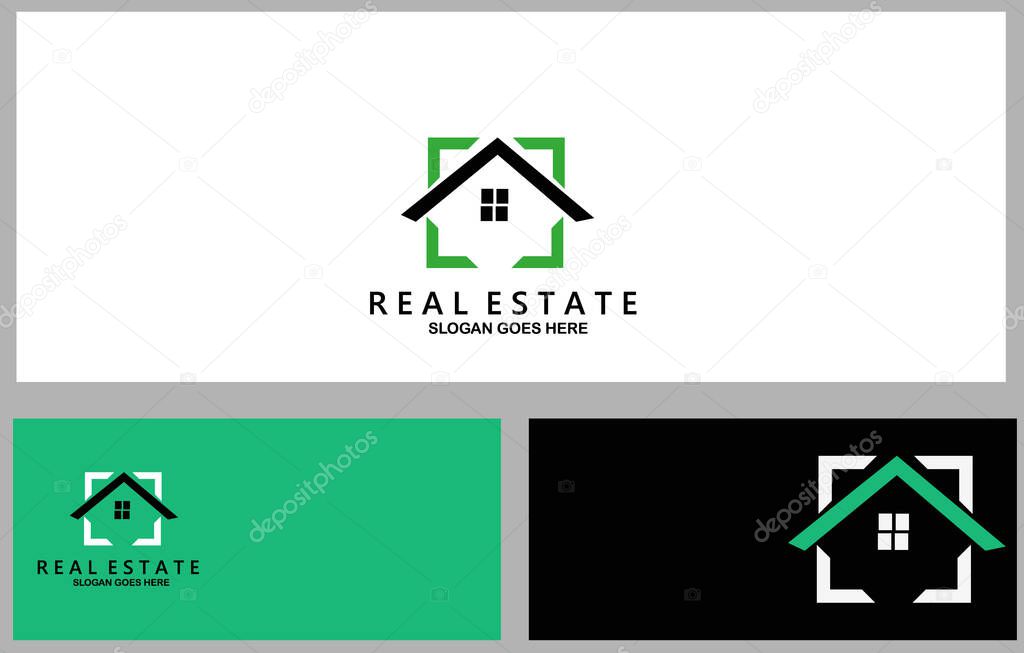 Logo Concept Design. Real Estate Home Symbol Graphic Template Element