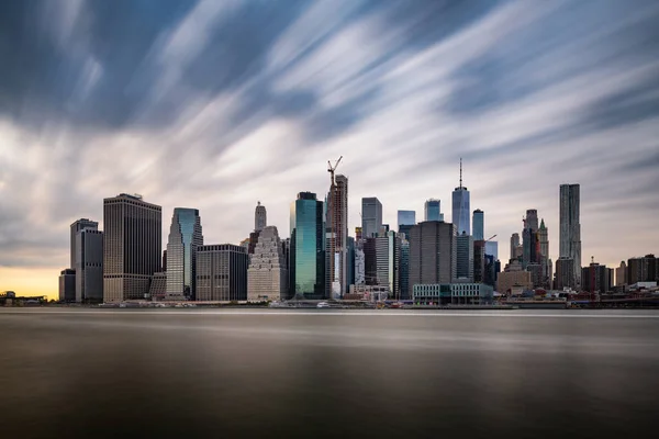 Nuages Sombres Arrivant Rapidement Dessus Lower Manhattan New York Lors — Photo