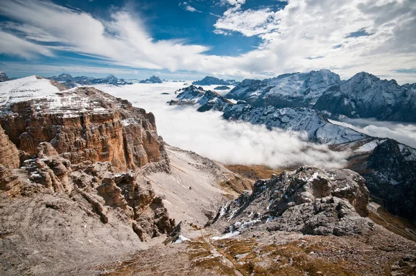 Vista Desde Pico Sass Pordoi Dolomiti —  Fotos de Stock