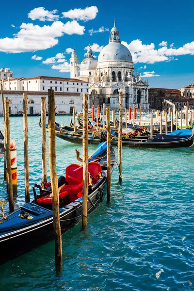 Vista Del Gran Canal Venecia Italia Con Coloridos Botes Góndola — Foto de Stock
