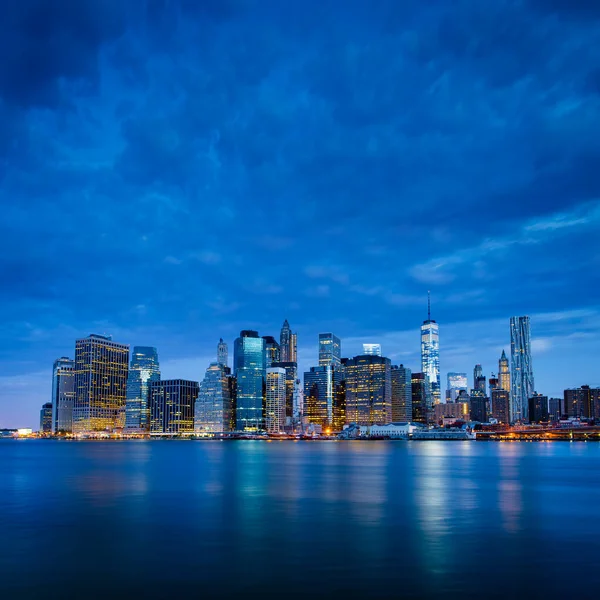 New York City Lower Manhattan Blauem Morgen — Stockfoto