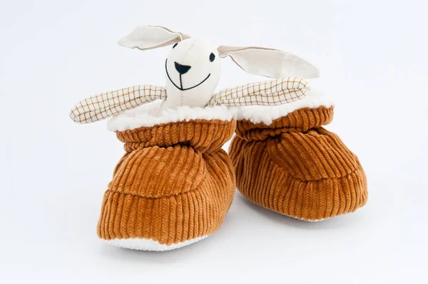 快乐的兔子在鞋子里 — 图库照片