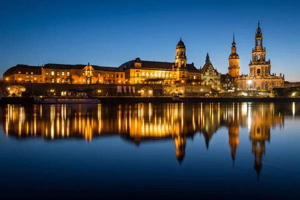 Paisagem Urbana Dresden Durante Crepúsculo Dresden Alemanha Europa — Fotografia de Stock