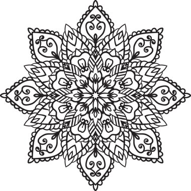 sevimli siyah mandala tasarımını