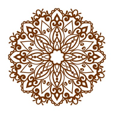 şirin kahverengi mandala tasarımını