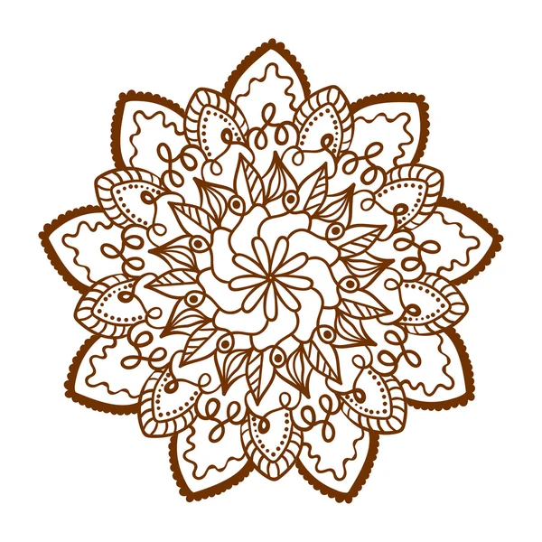 Design of cute brown mandala — Stock Vector