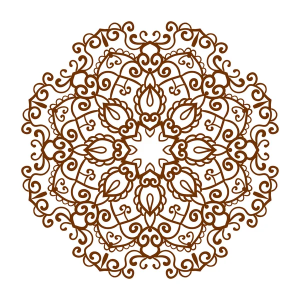 Diseño de mandala marrón lindo — Vector de stock