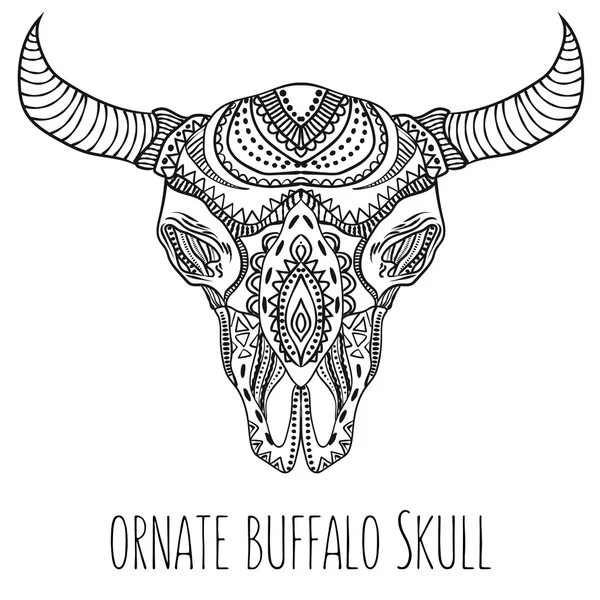 Design of buffalo skull — Stock Vector