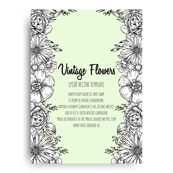 Vintage flowers card — Stock Vector