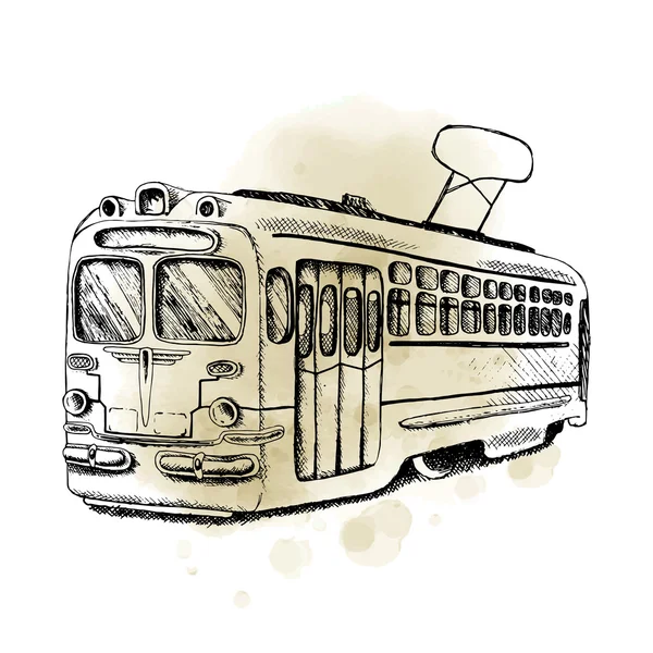 Дизайн милого трамвая — стоковый вектор
