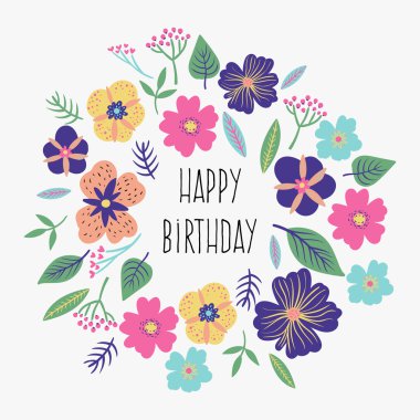 Vintage çiçek kartı