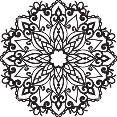 sevimli siyah mandala tasarımını