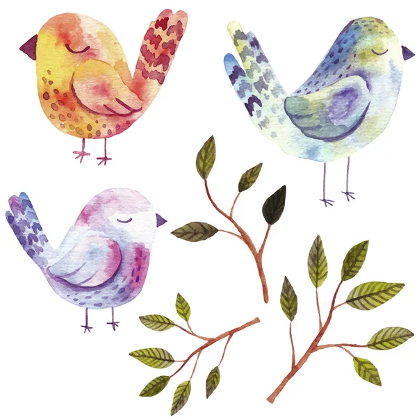 Design of cute birds — Διανυσματικό Αρχείο