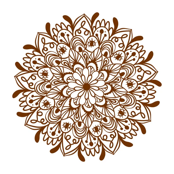 Diseño de mandala marrón lindo — Vector de stock