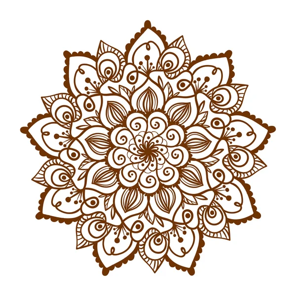 Design of cute brown mandala — Stock Vector