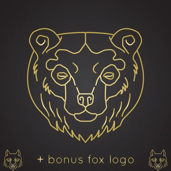 Urso dourado bonito — Vetor de Stock