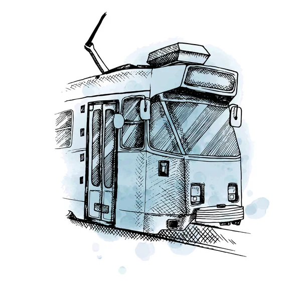 Conception de tram coloré mignon — Image vectorielle