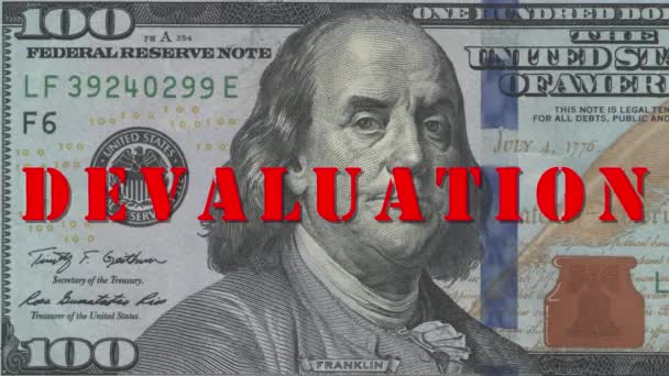 Portrait Benjamin Franklin Billet Cent Dollars Avec Une Signature Rouge — Video