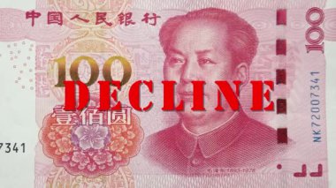 Mao Zedong 'un portresi kırmızı imzalı 100 Yuan' lık banknottan 