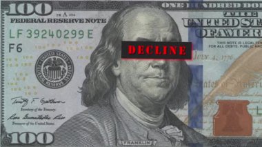 Benjamin Franklin 'in portresi yüz dolarlık banknottan kapalı gözlü ve başlığı 
