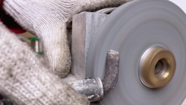 Extreame Closeup Sharpening Soldering Iron Work Preparing Tool Work — Stock Video