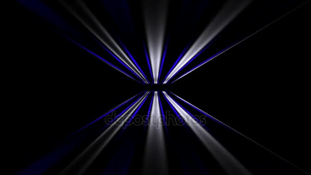 Animering av abstrakt bakgrund. Motion i en tunnel från ljusstrålar — Stockvideo