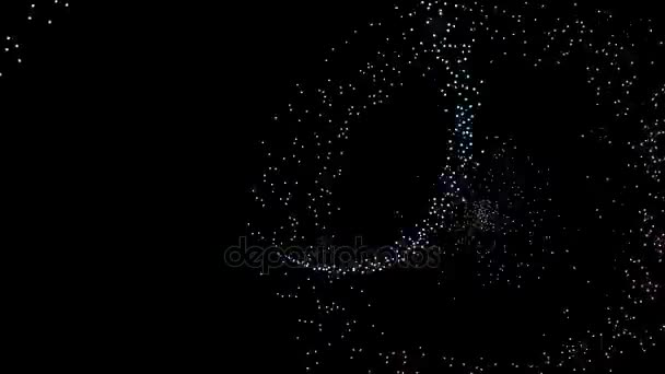 Animation of festive salute on a black background. — Stock Video