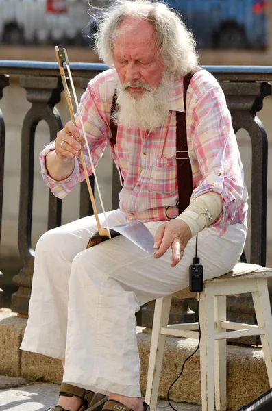 Der Musiker spielt auf der Straße. — Stockfoto