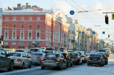 Nevsky Prospekt'e kışın.