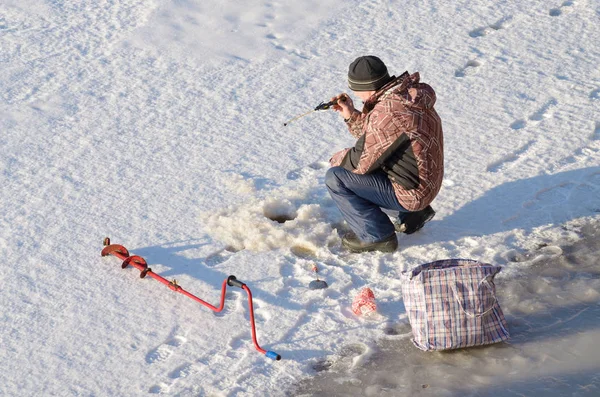 Halászat télen. — Stock Fotó