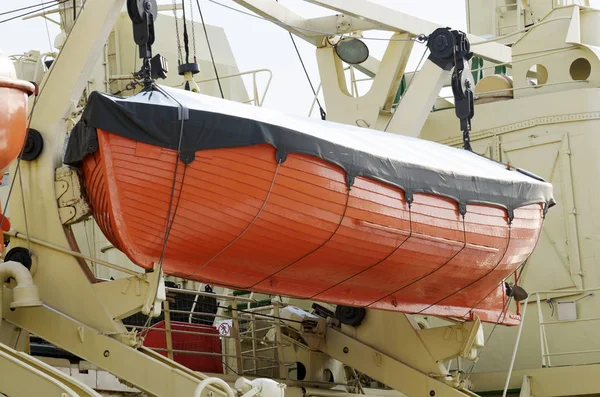 Boat on Board the ship.