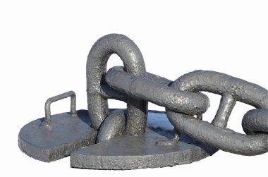 Beyaz bir arka plan üzerinde deniz zinciri.