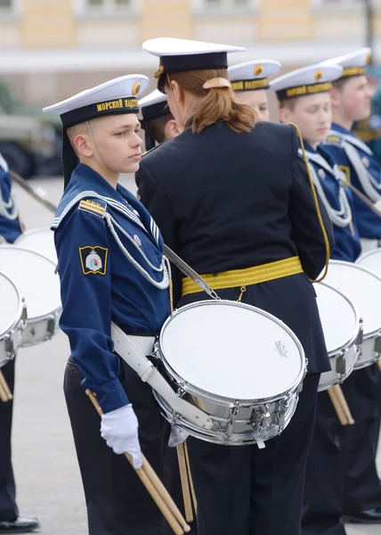 Cadets rehearsing for the parade. — Stock Photo, Image