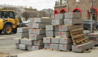 Şehir sokaklarda inşaatı işi.