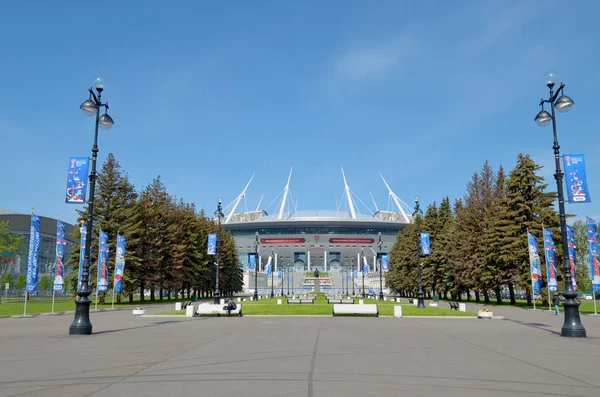 Fußballstadion für die WM 2018 in St. Petersburg. — Stockfoto