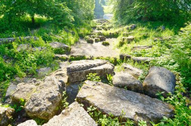 Doğal peyzaj taşlar ile.