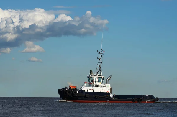 Paisagem natural com navios . — Fotografia de Stock